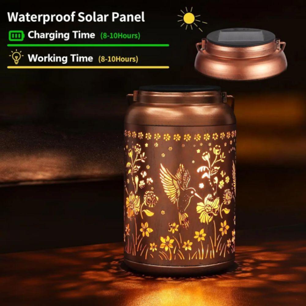 Vintage Style Hanging Solar Light Metal Material Outdoor Lantern LED Garden Light  Lawn Pathway