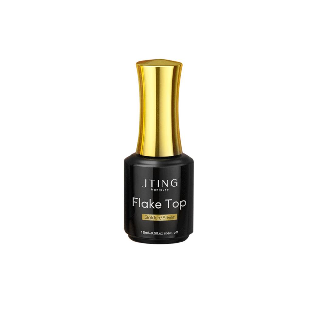 JTING hot popular gold silver foil flake top coat gel polish OEM ODM private label flake nail gel esmaltes en gel efecto flake