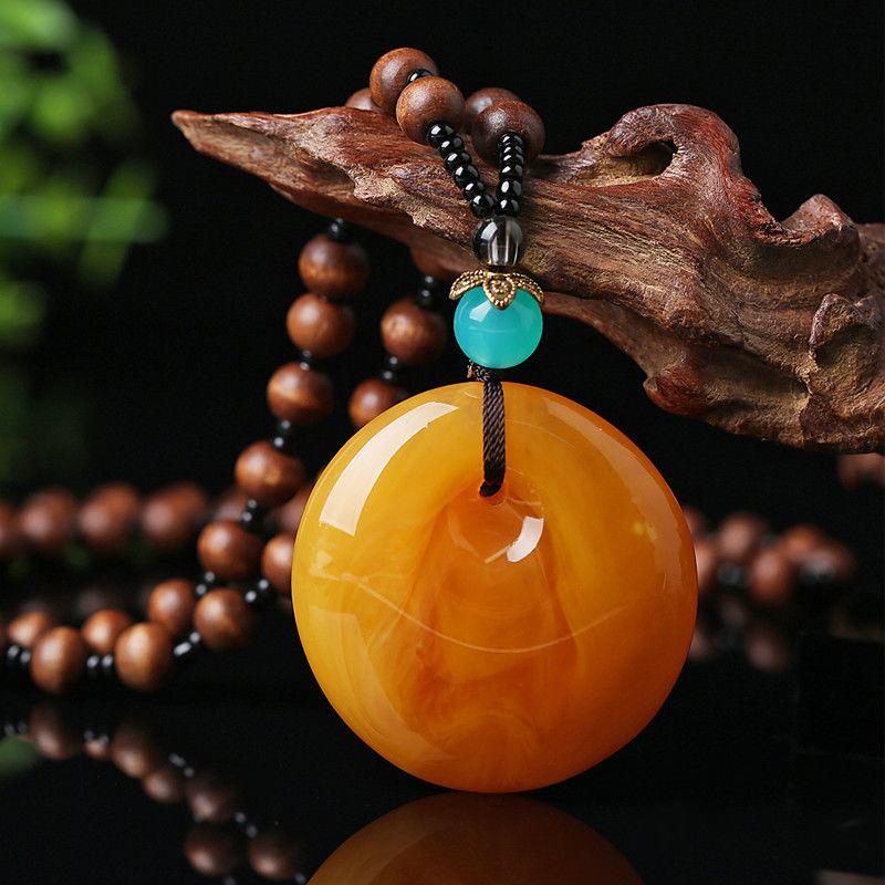 Этнический стиль бисерная подвеска из янтаря цепочка для свитера