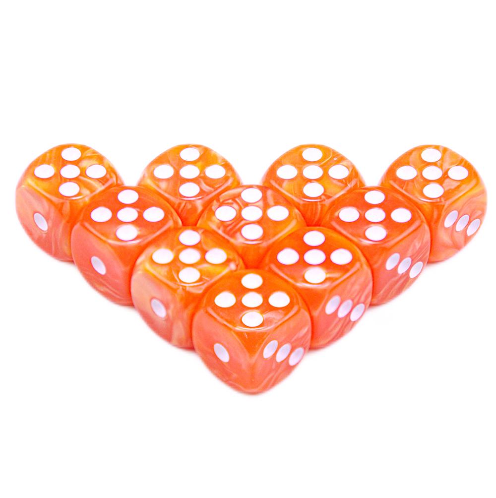 10Pcs Dice D6 16mm Gambling Dice Marble Effect Dots Dice Game Accessories Toy and Gift