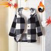 Children's Fashion Plaid Long Sleeved Hooded Plush Warm Jacket