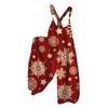 Women's Summer Bib Pants Christmas Printed Vintage Jumpsuit (Non-Adjustable Straps)