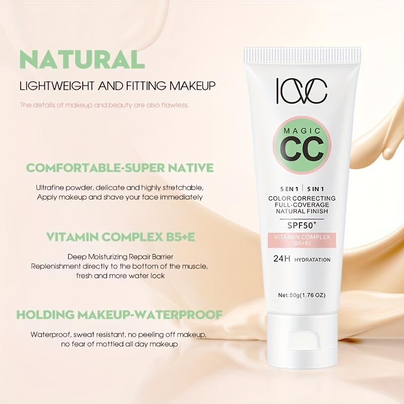 Magic CC Cream Тональная основа с полным покрытием и SPF 50 Крем для коррекции цвета для всех тонов кожи Натуральный консилер Увлажняющий макияж