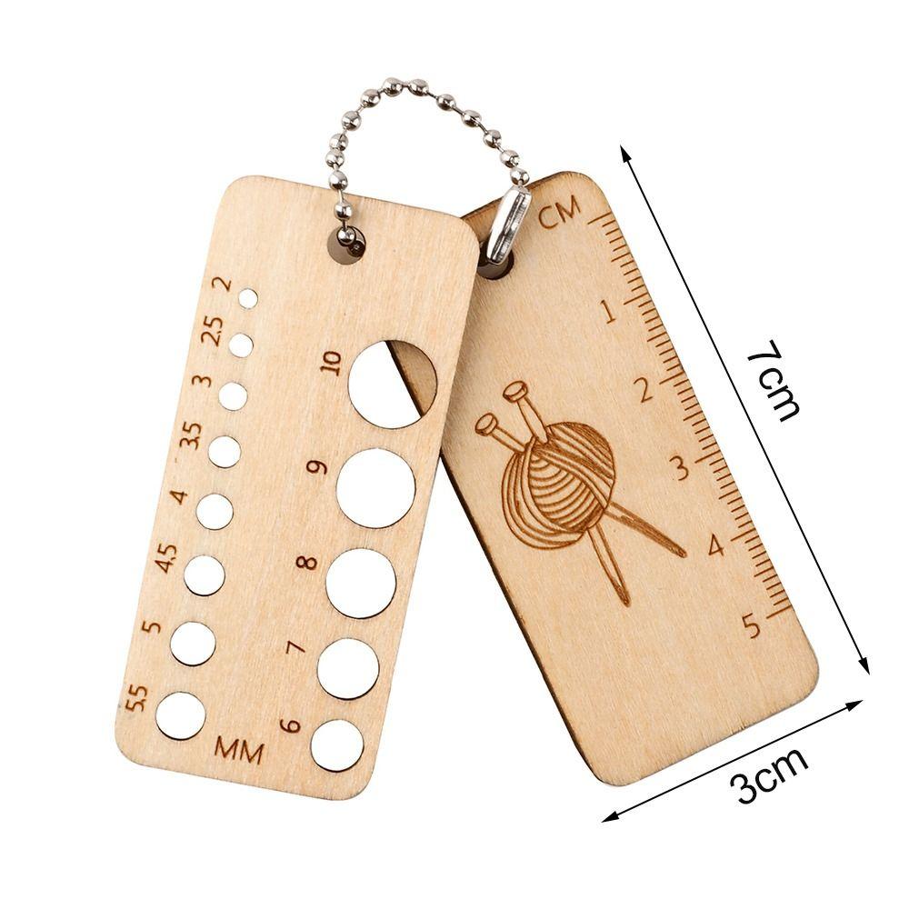 Деревянная вязальная линейка-калибр, подвески, маркеры для вязания спицами и крючком, вязальные инструменты и аксессуары
