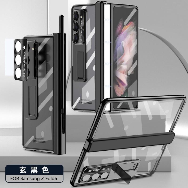 Galaxy Z Fold5 Protective Case With Magnetic Hinge Shockproof Transparent PCMetal Full Cover Foldable Phone