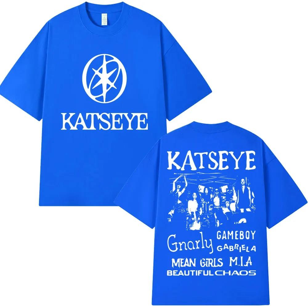 Оверсайз K-pop Футболки с принтом Katseye Мужские Уличная одежда Хип-хоп Мода Мужские Популярные Футболки Хлопок Оверсайз Футболки Уличная одежда
