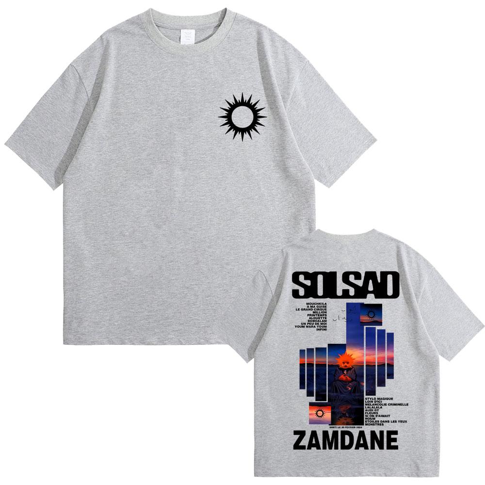 French Rapper Zamdane Solsad Graphic Tshirt Men Women Hip Hop Fashion Pop Music Tshirts Mens Casual Cotton Vintage T Shirts