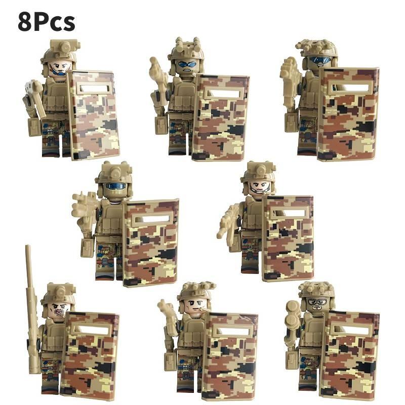 Совместимые военные фигурки, полиция, призрак, спецназ, строительные игрушки для детей