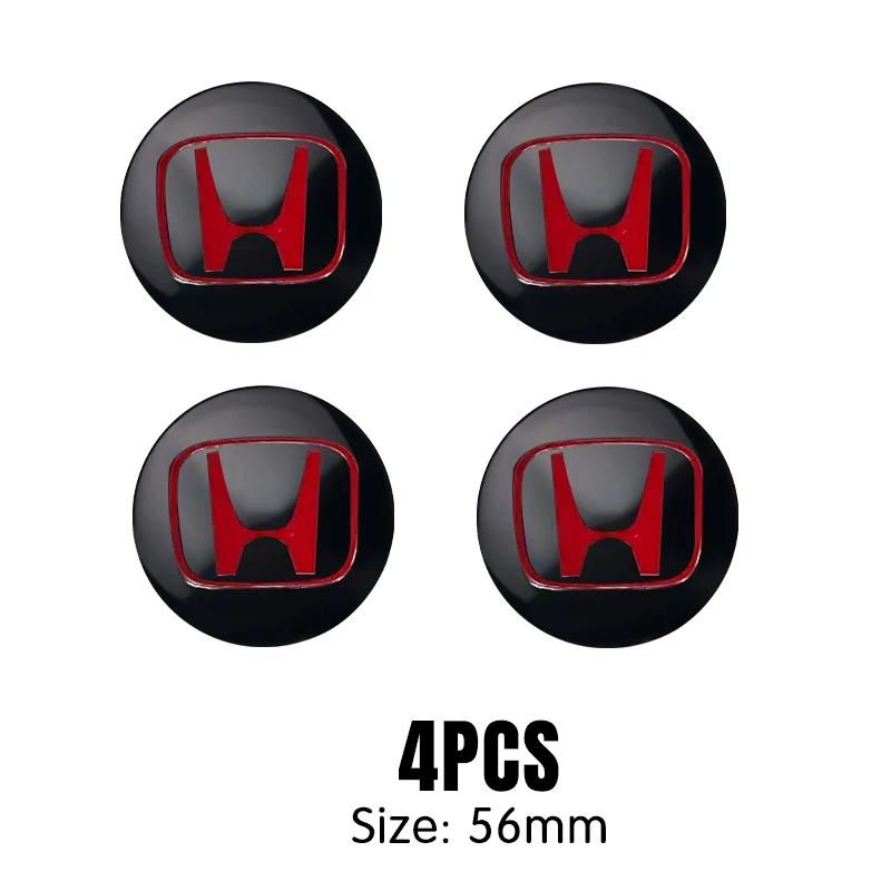 56/60mm Car Wheel Center Hub Cap Badge Logo Emblem Decal Wheel Sticker For Honda Civic City Accord Odyssey CRV Hrv Jazz CBR VTX