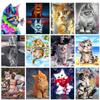 5D DIY Diamond Painting Tiger Cat and Kitten Diamond Embroidery Cross Stitch Kit Full Rhinestone Mosaic Home Decor