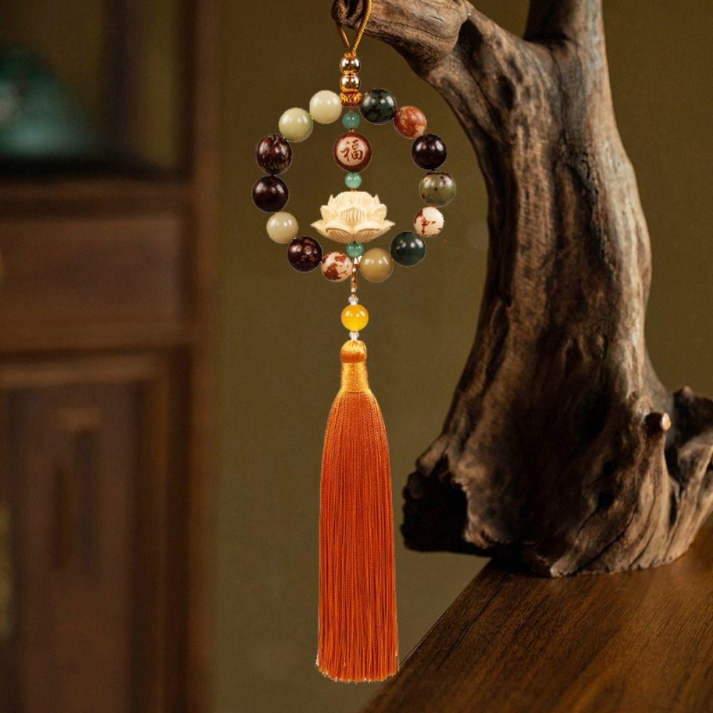 Классическое автомобильное зеркало заднего вида, подвеска Бодхи с кисточками, украшение для зеркала заднего вида, автомобильное зеркало заднего вида