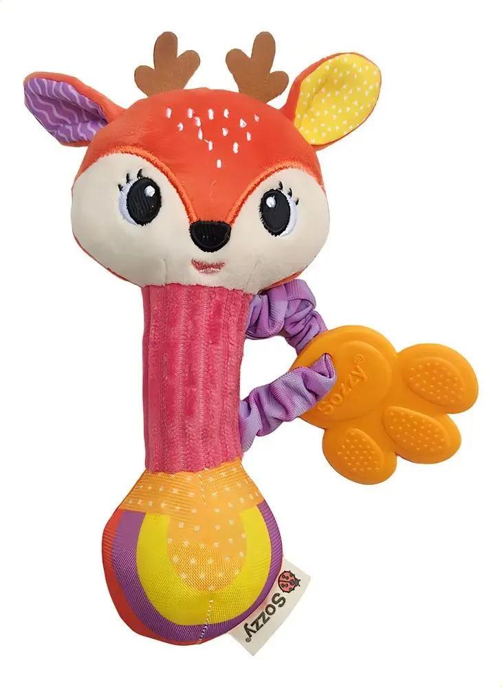 Baby Animal Plush Rattle Shaker Toy Soft Teether Sensory Toy for Newborn 0‑12 Months