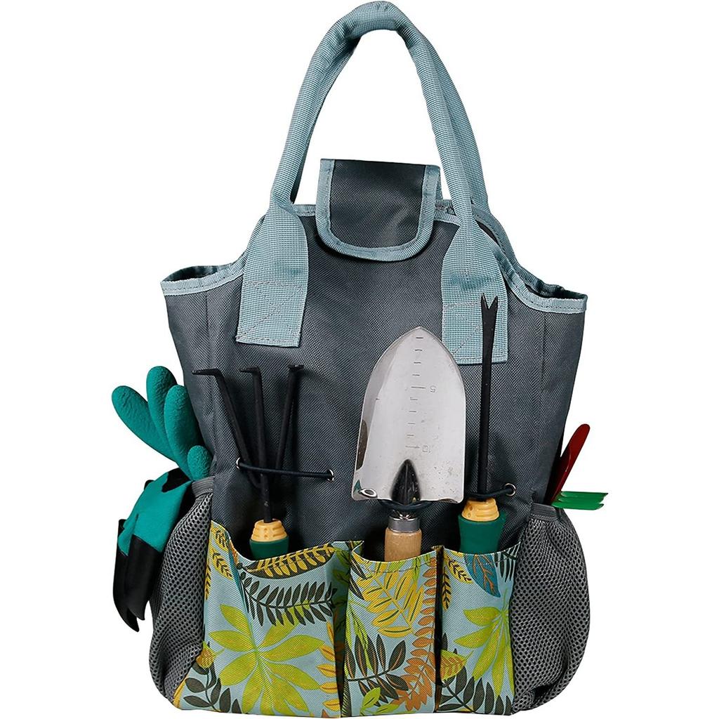 Garden tool bag, garden tool storage bag with comfortable handle, multifunctional, Oxford cloth 600d