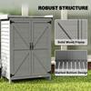 Wooden Garden Shed, Garden Tool Storage Shed with Shelf and Side Hooks, 71.5 x 39 x 95 cm, Grey
