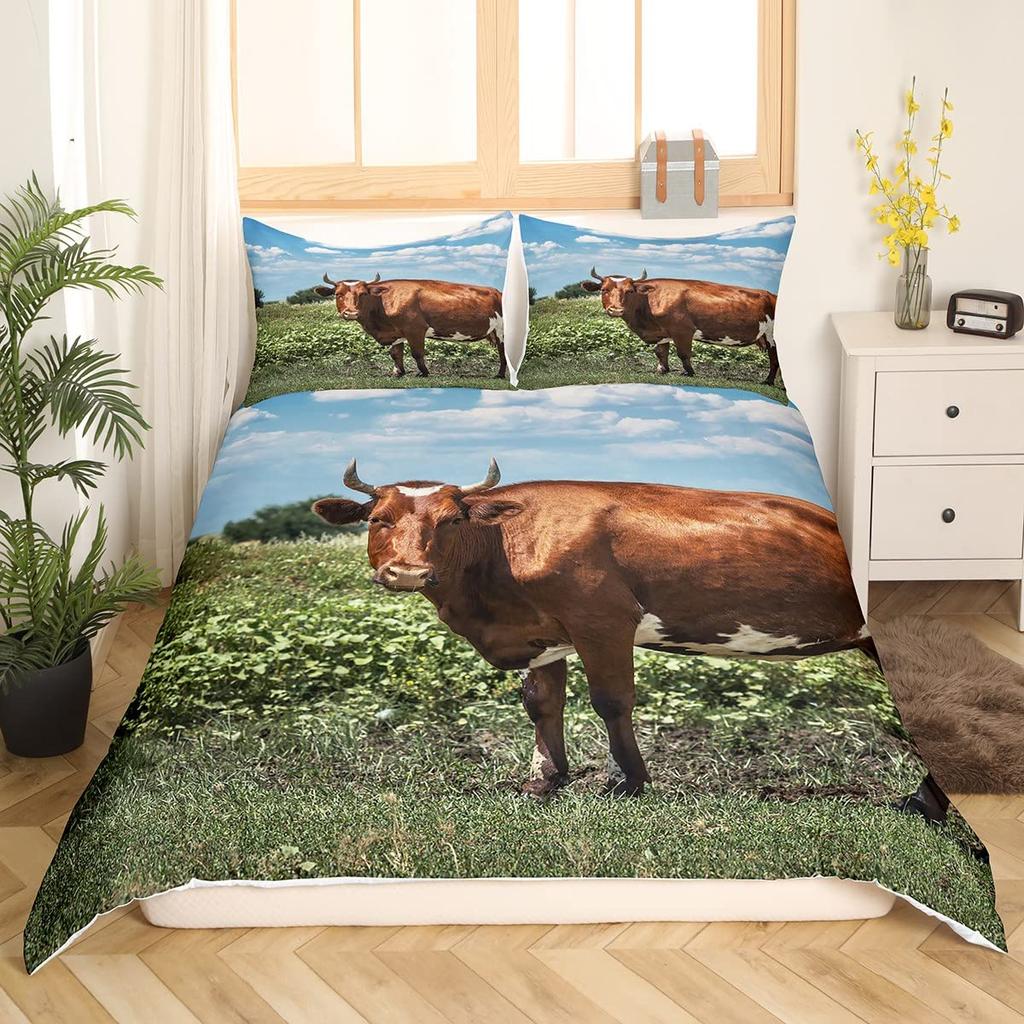 Комплект постельного белья Череп быка Бохо Мандала Пододеяльник для детей Подростков Богемный Принт перьев Покрывало с рисунком черепа животного