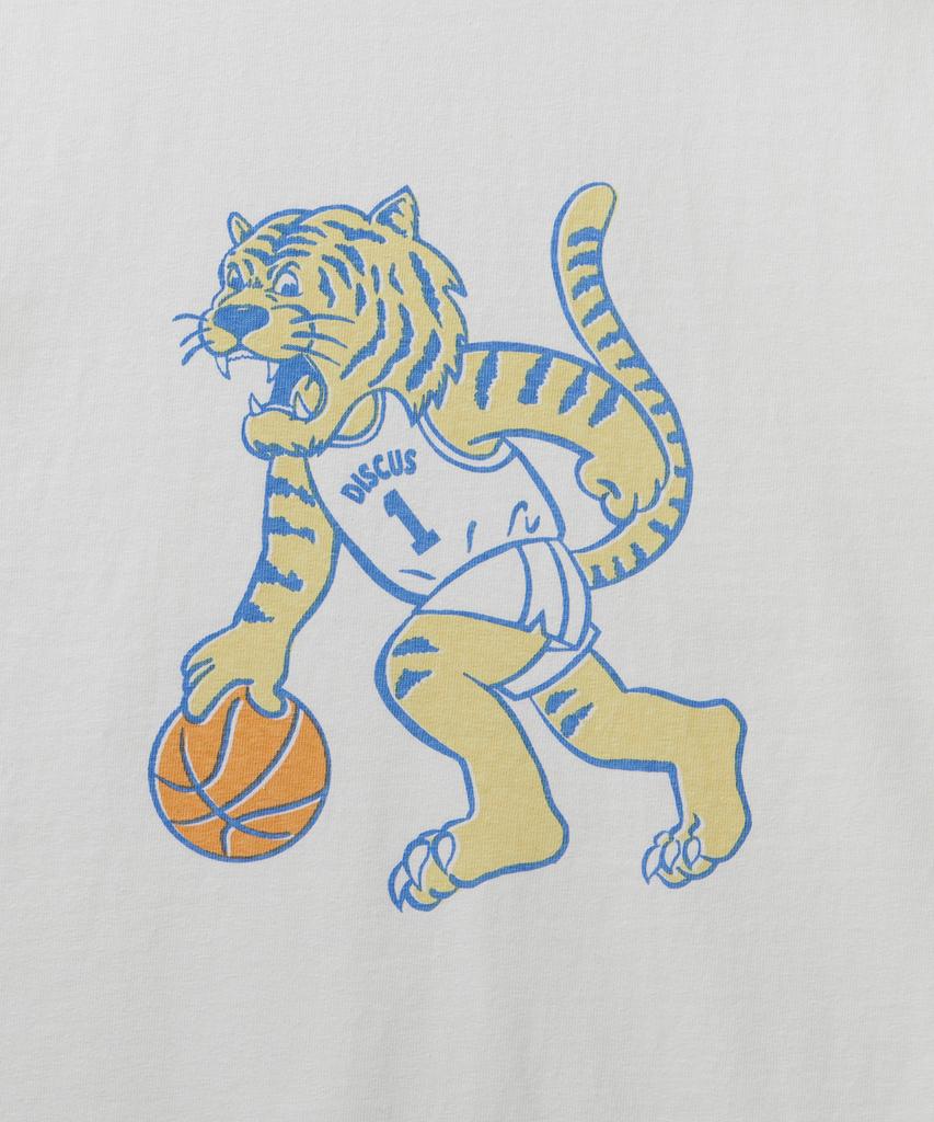 DISCUS ATHLETIC Super Heavyweight Regular Fit Tiger T-Shirt Off-White