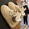 Girls' Fleece-lined Thick Cotton Shoes Winter Warm Children's Sports Shoes Waterproof and Non-slip Big Cotton Boots