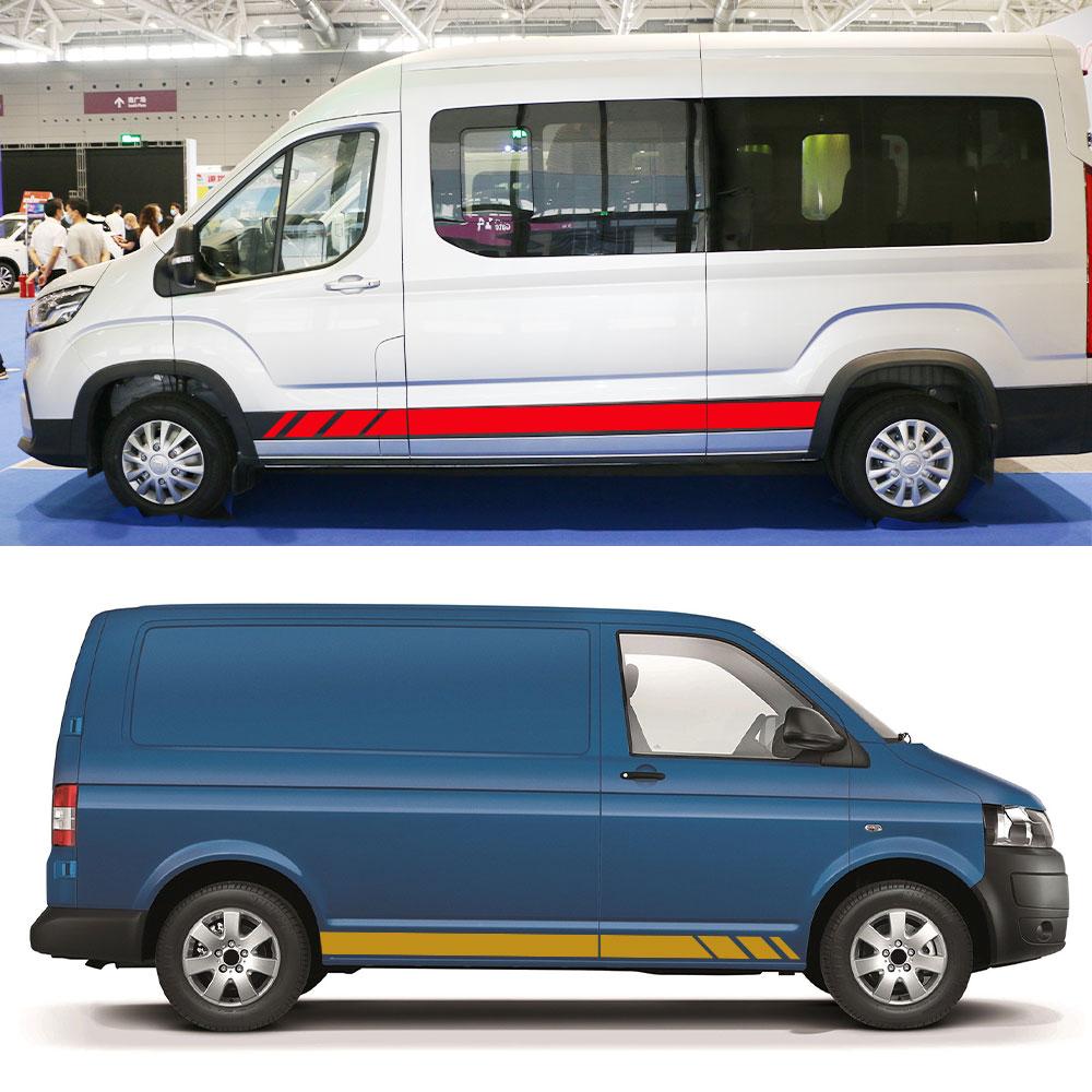2 шт., боковые наклейки на дверь автомобиля для Volkswagen VW Transporter T4 T5 T6 Caravelle Multivan Camper Van, виниловые наклейки, аксессуары
