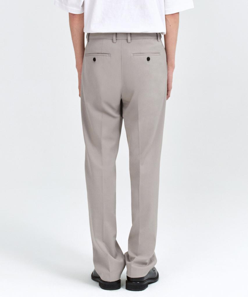 MUSINSA STANDARD Semi-Wide Hidden Elastic Waist Slacks [Light Beige]