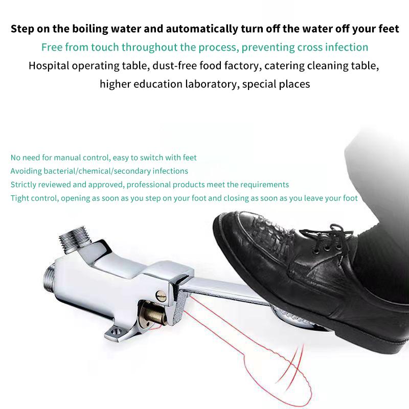 1 шт. медный кран для раковины, напольное крепление, одна педаль для ножного переключателя, больница, медицинская лаборатория, кухонная раковина для ванной комнаты