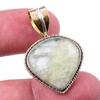 Natural Aquamarine Gemstone 925 Solid Sterling Silver TwoTone Pendant 1.25" c4U44