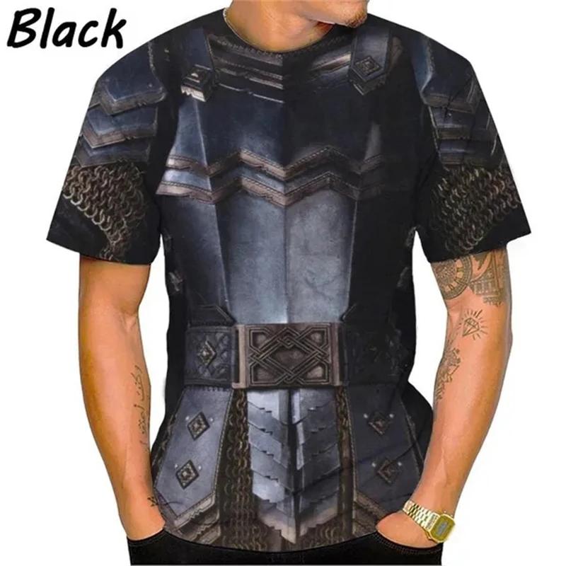 Средневековые доспехи 3D принт модная футболка косплей крутые повседневные футболки с круглым вырезом и коротким рукавом для мужчин одежда уличная одежда топы футболка