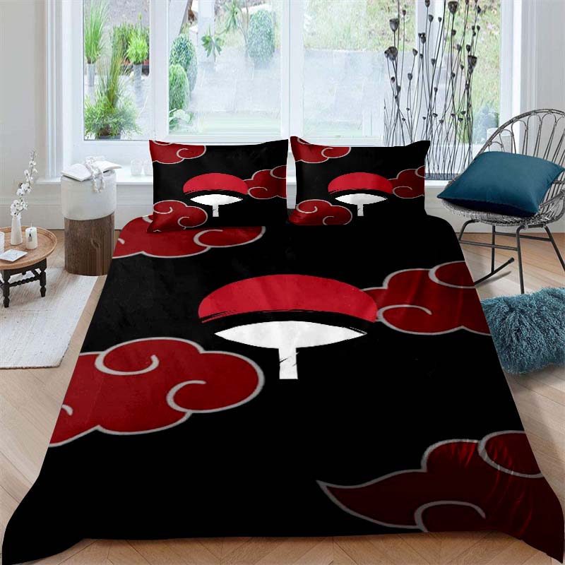 NARUTO Shonen Manga Print Bedding Set – Duvet Cover Set – Luxury Gift for Teens, Fits Double/Single Beds