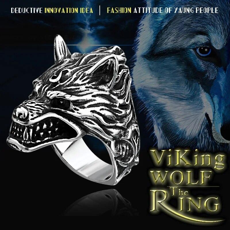 Антикварные модные мужские кольца Череп Осьминог Викинг Кальмар Волк Тигр Медведь Овца Свирепые животные Ретро Панк Ювелирные изделия Прямая доставка