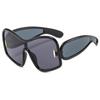 Non-polarized Oversized One-Piece Shield Sunglasses Women Luxury Brand Punk Square Eyewear Vintage Big Frame Rivets Sun Glasses for Men Goggle