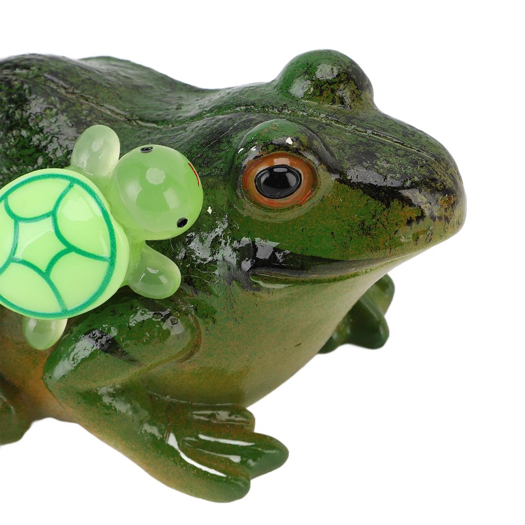 Милая забавная фигурка лягушки из смолы, скульптура лягушки с черепахой для украшения патио, сада