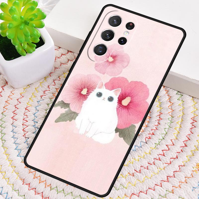 Милый Чехол для Телефона с Кошкой для Samsung Galaxy note 10 pro S26 Ultra S23 S24 FE S25 S21 S22 PLUS Ударопрочный Чехол