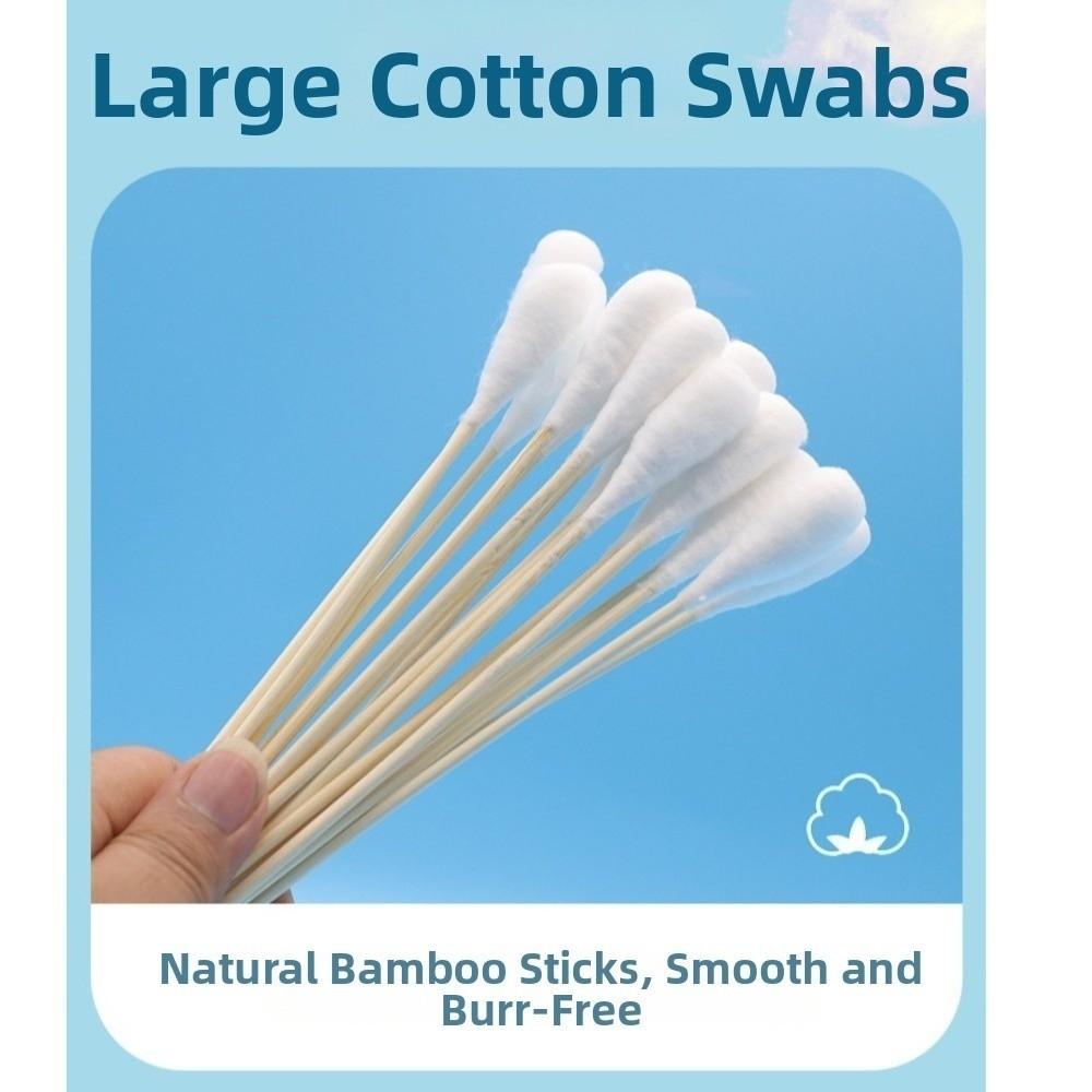 100pcs 7.87inch Long Cotton Swabs Eyes Cotton Swabs for Eyes Ears Eyeshadow Removal