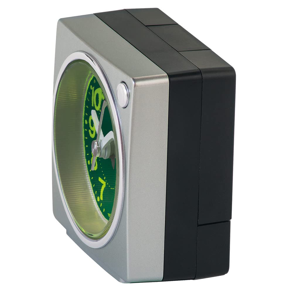 Seiko Часы-будильник, настольные часы, аналоговые, циферблат из смолы с концентрацией света, серебристый металлик, 65 x 64 x 38 мм, PYXIS NR450S