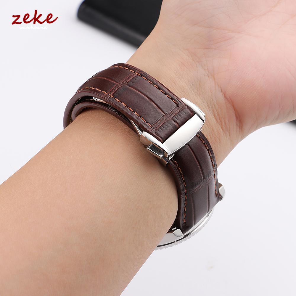 Ремешок для часов Omega Seamster из высококачественной кожи, ширина 19 мм, ширина 20 мм, ширина 21 мм, ширина 22 мм, застежка-бабочка из цельной стали, бамбуковая кожа.