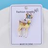 Blucome Fashion Alloy Drop Oil Sika Deer Brooch Cute Animal Women Suit Pin Clothing Accessories