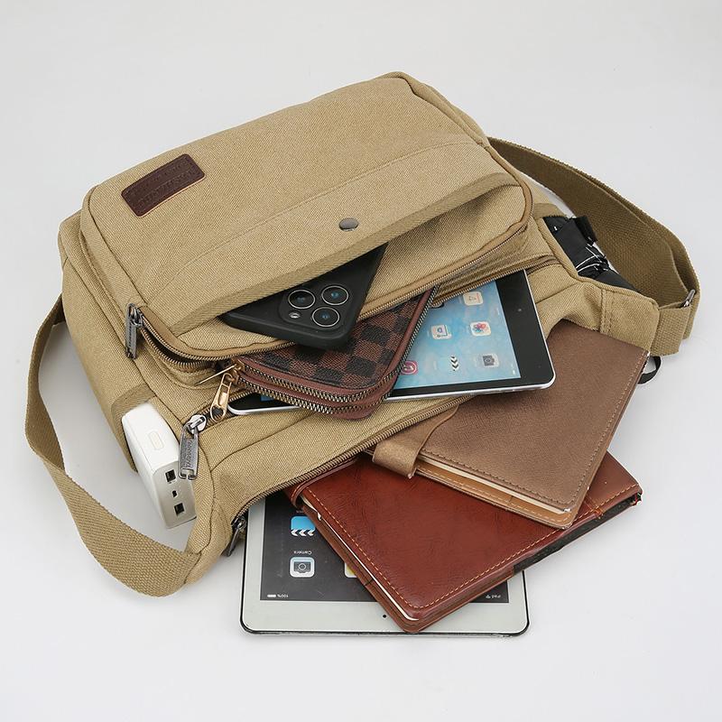 Мужская высококачественная холщовая сумка через плечо – модный кроссбоди-тоут для повседневных прогулок, путешествий и офиса