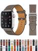 Кожаные ремешки для Apple Watch band 44мм 49мм 45мм 42мм 40мм 41мм 38мм спортивный браслет iWatch series Ultra 9-8-7-6-5-4-3-SE