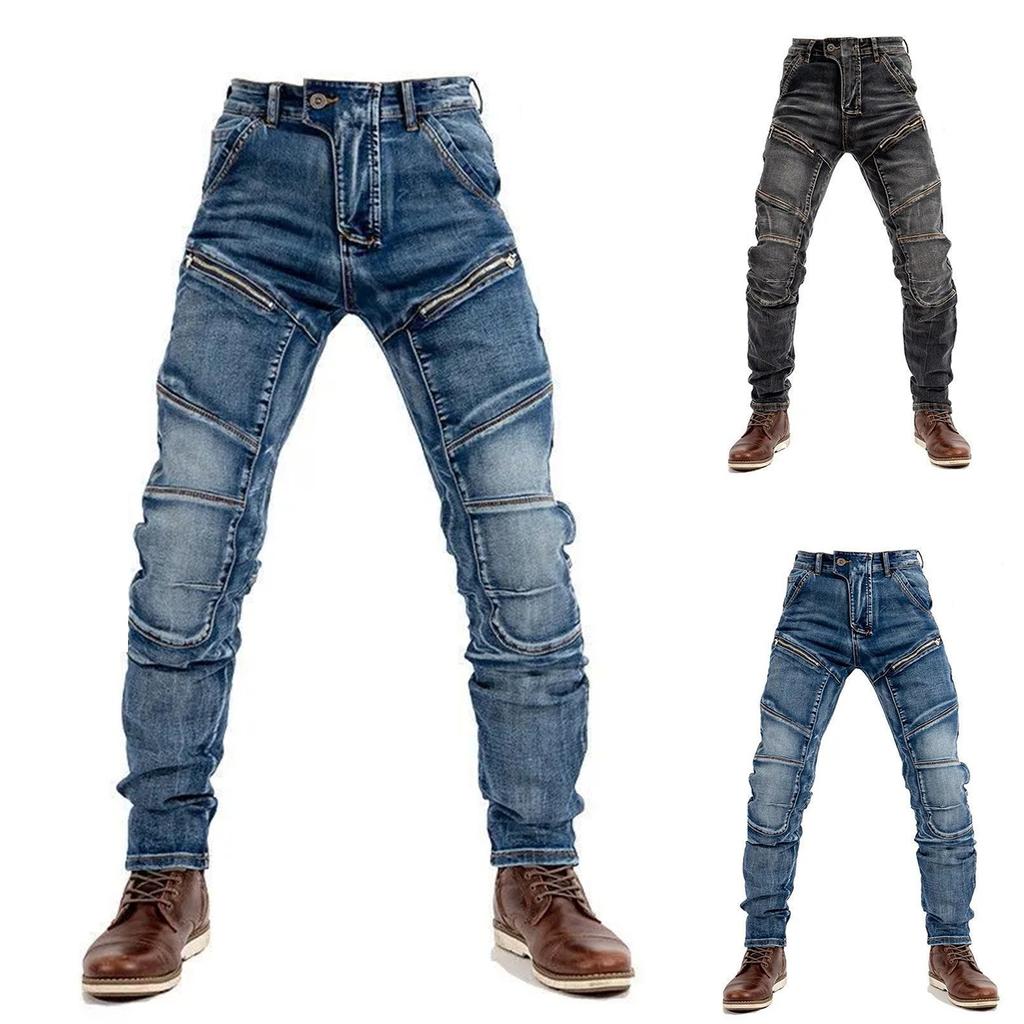 Мотоциклетные джинсы с регулируемыми наколенниками и штаны для езды на мотоцикле