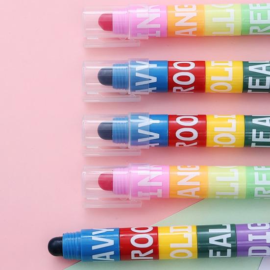 Marker Pen Round Tip Colors DIY Quick-Drying Crayons for 6 Albums Drawing And