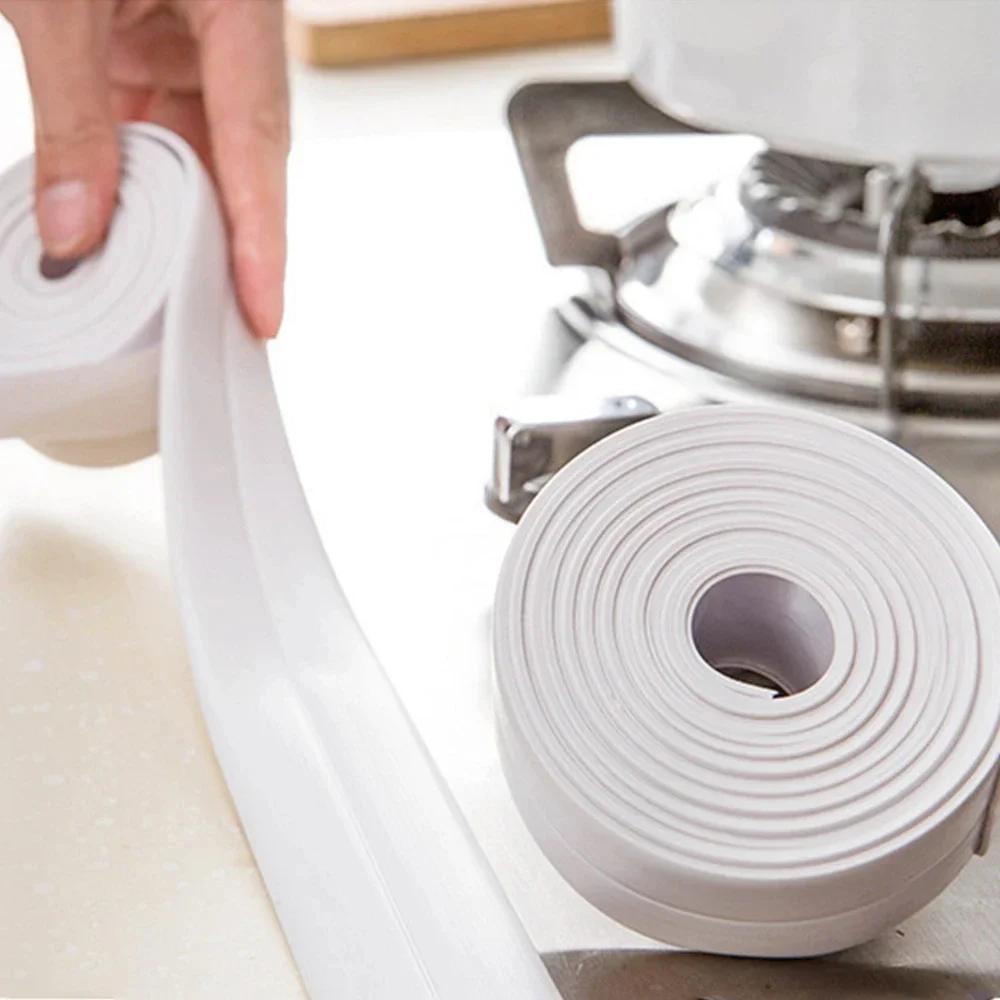 Kitchen Waterproof Accessories 3M Home Bathroom Waterproof Wall Sticker Sealing Tape PVC Adhesive Sealing Tape Sink Edge Tape