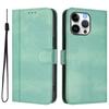 For iPhone 16 Pro Max Cases Wallet Stand Retro Texture Leather Phone Cover with Lanyard