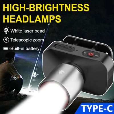 Перезаряжаемый налобный фонарь с функцией hands-free, сверхяркий зумируемый светодиод с 3 режимами освещения, незаменимое снаряжение для кемпинга и рыбалки
