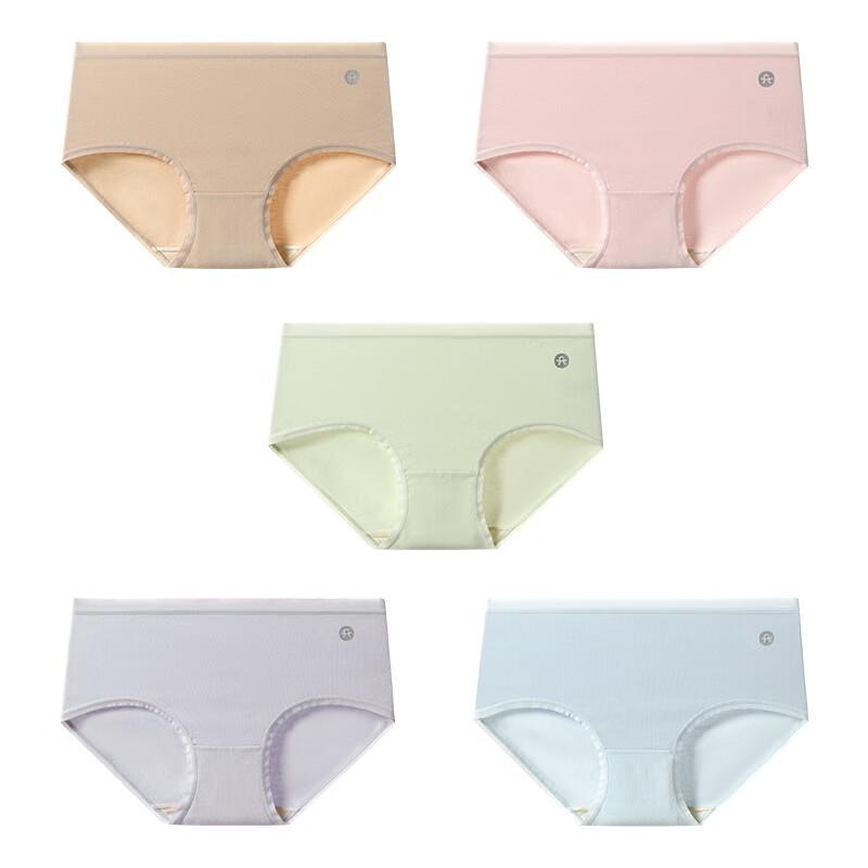 Fenteng Women's Antibacterial Cotton & Mulberry Silk Briefs 5-Pack