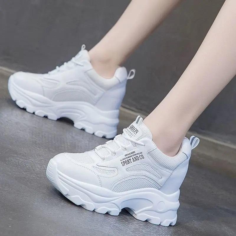 Women's Versatile Thick-soled Height-increasing Casual Trendy Shoes For Autumn Spring Inner Height Increase Sports Shoes