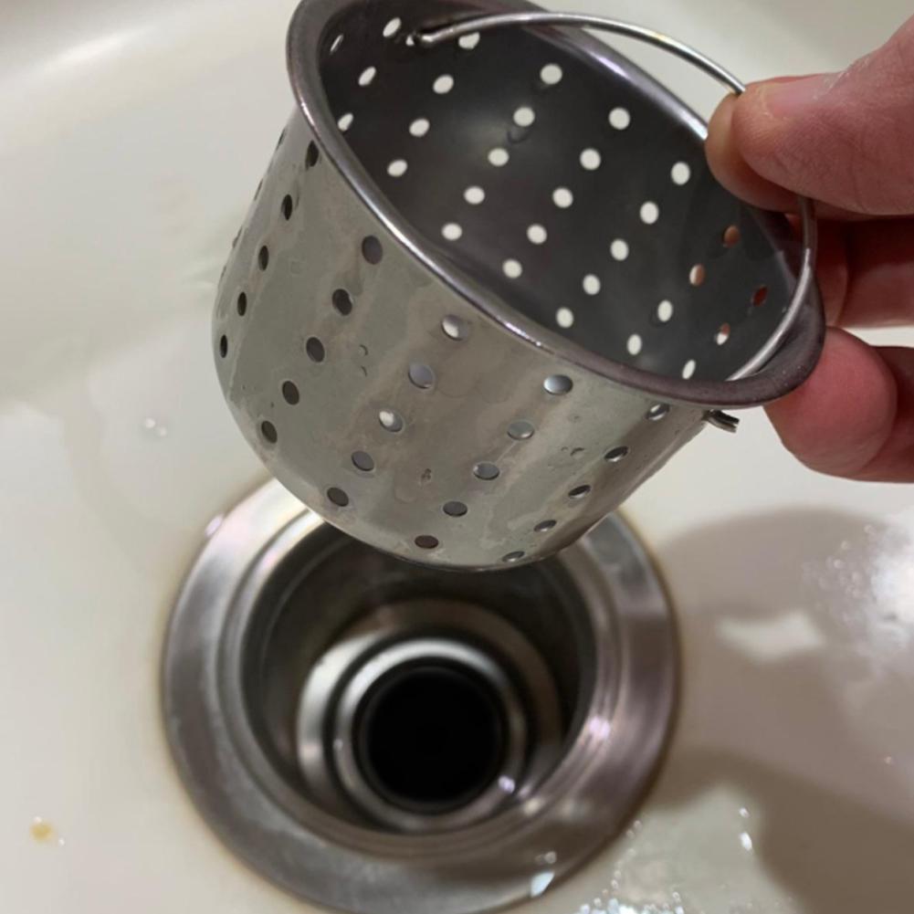 Фильтр для слива раковины из нержавеющей стали, кухонные принадлежности, инструменты со съемной глубокой корзиной для отходов и уплотнительной крышкой