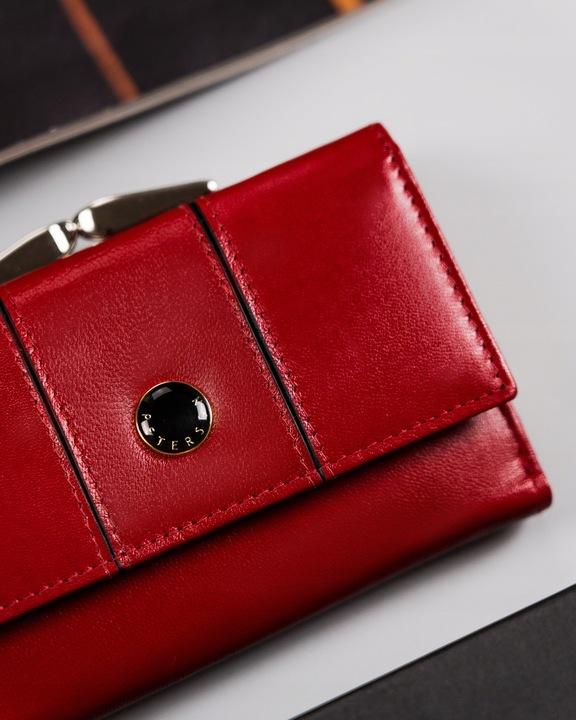 Small leather women's wallet with RFID system - Peterson