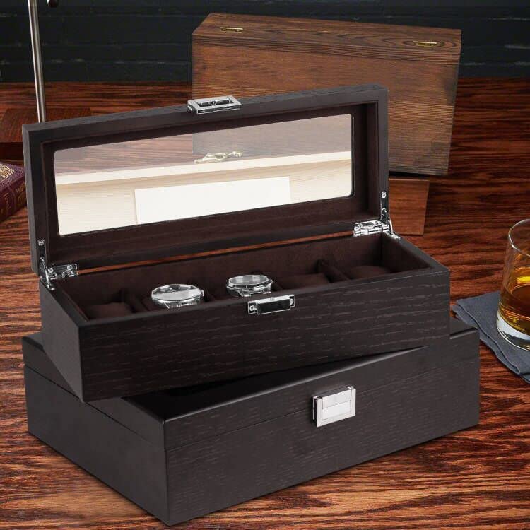 Baskiss Wooden Watch Case, Watch Storage Box, Luxury Watch Collection Case (10 Watches)