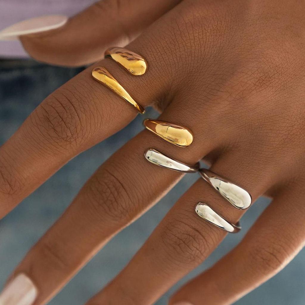 Геометрическое открытое кольцо из нержавеющей стали – европейский и американский дизайн