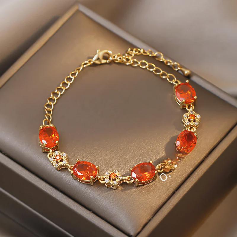 Браслет с красными и зелеными сапфирами для женщин: Модный, уникальный, трендовый дизайн с цирконием, вдохновленный знаменитостями, элегантные украшения для рук