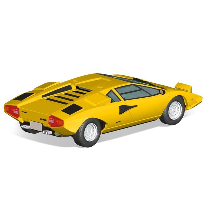 AOSHIMA 1/32 Серия Snap Kit Lamborghini Countach LP400 (желтый) Пластиковая модель, окрашенная на заводе 20-B